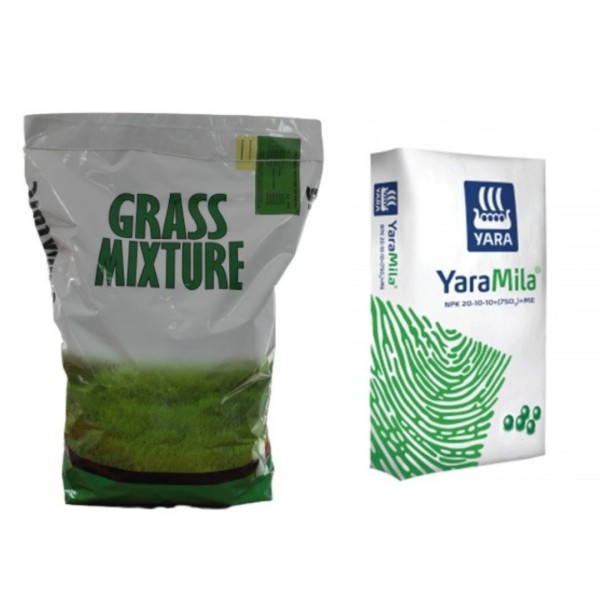 6'lı Karışım Çim Tohumu 5 Kg + Çim Gübresi 5 Kg